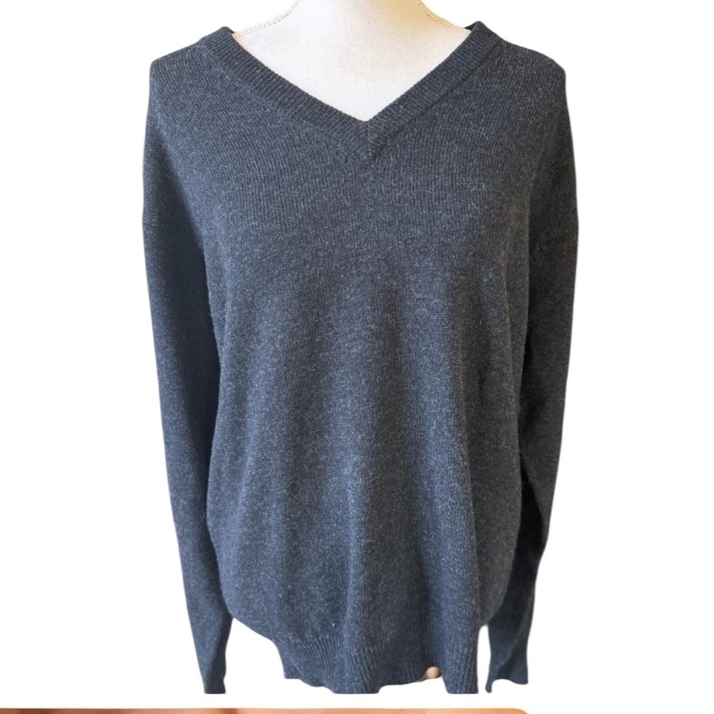Sears Roebuck and Company men’s vintage V-neck sweater size large 100% lambswool - Picture 2 of 9